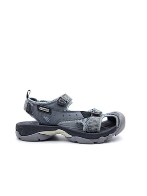Humtto HM740093A Burnu Kapalı Gri Cırtlı Erkek Outdoor Trekking Spor Sandalet