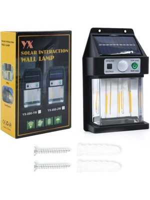 Güneş Enerjili Hareket Sensörlü Duvar Lambası