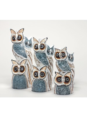 Ahşap 3'lü Baykuş Seti Model 6