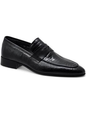 Fosco 3180 Hakiki Deri Erkek Klasik Ayakkabı-Siyah Açma