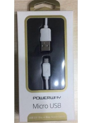 Powerway SM03 2.a 1mt USB Micro Şarj Kablo Kutulu USB 2.0 Hızlı Şarj