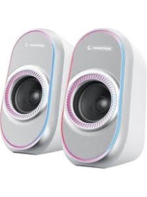 Rampage Rms-X3 2.0 6W Bluetooth Özellikli Beyaz Multimedia Rgb Işıklı Gaming USB Speaker