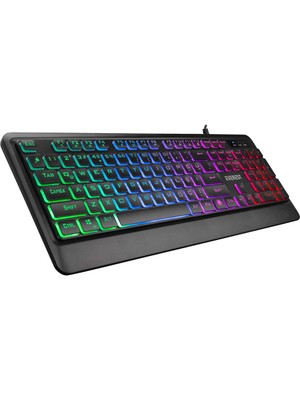 Everest KB-R59 Forza Siyah USB Rainbow Backlight Klavye