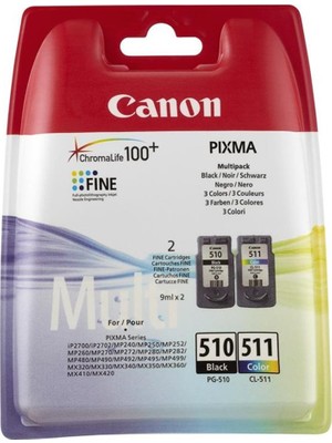 Canon PG-510 CL-511 Photo Value Kağıt Hediyeli 2 Li Mürekkep Kartuş