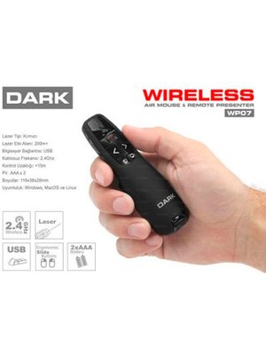 Dark DK-AC-WP07 Kablosuz Kırmızı Lazer Sunum Kumandası