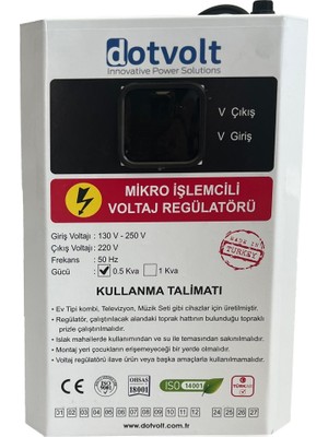 Dotvolt Volt Mn 500 Va Monofaze Kombi Voltaj Regülatörü