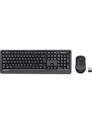 A4 Tech FG1010 F Türkçe Kablosuz (F Klavye) Gri 2000DPI Klavye+ Mouse