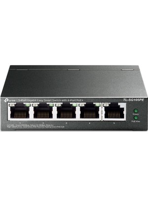 Tp-Link TL-SG105PE 5 Port 4 Port Poe+ 10-100-1000 Mbps  Easy Smart Switch Çelik Kasa