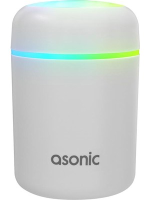 Asonic HN21 Matte Beyaz 2W 300ML Kapasiteli 4 Saat Çalışabilir Rgb Mini Oda Nemlendirici
