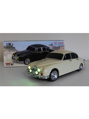 Everton RT-1958 Bej Arabalı  Bluetooth Fm-Usb-Tf-Aux Şarjlı Nostaljik Radyo