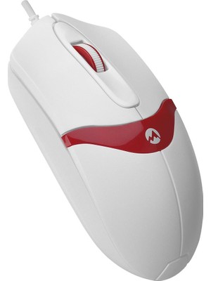 Everest SM-220 USB Beyaz-Kırmızı 1200DPI 3D Optik Kablolu Mouse