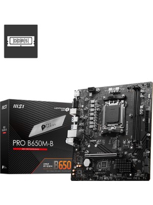 Msı Pro B650M-B B650 Ddr5 VGA Glan 2.5g Matx HDMI Usb3 2 M2 Am5 Amd Anakart
