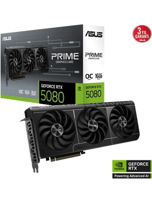 Asus Prime Geforce RTX5080 PRIME-RTX5080-O16G 16GB Gddr7 Oc Edition 256 Bit Gaming Ekran Kartı