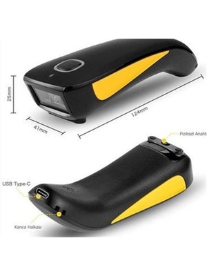 Tiger Perkon BS92 2d Karekod Bluetooth+2.4 Ghz Kablosuz Barkod Okuyucu
