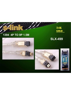 S-Link SLX-499 1.5mt 4-9 1394 Firewire Gold Kablo