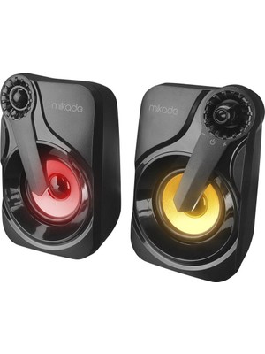 Mikado MD-X27 2.0 Multimedia 3W-2 Siyah 5V USB LED Işıklı Speaker Hoparlör