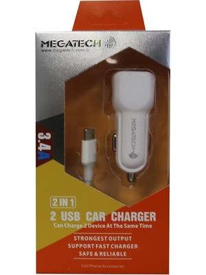 Elba ELB29 3.4 Siyah 2usb Metal Araç Çakmaklık Şarj Aleti Hızlı Şarj