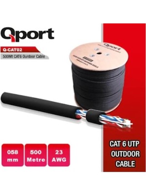 Qport Q-Cato2 500MT Outdoor Cat6 23AWG 0.58MM Dış Mekan Kablo