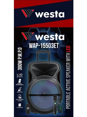 Westa WAP-15503ET 15" Aktif Portatif Ses Sistemi