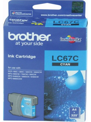 Brother LC-67C Cyan Mavi 325 Sayfa Kartuş DCP-185-385 MFC-490-615-790-795-990-5490-5890-6490-6890