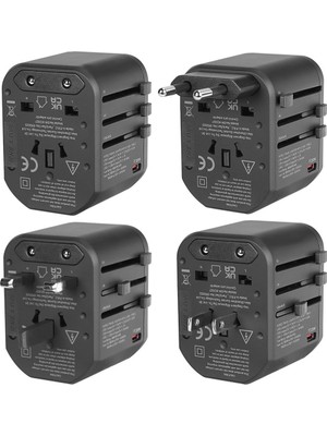 S-Link SL-WL20PD 2-Usb 2.4A + Pd 20W Yedek Akım Sigortalı 100-240V Universal Çevirici Priz Adaptör
