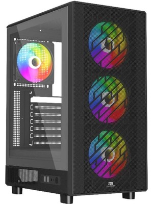 Powerboost PB-A700B 750W 80+ Bronze Atx USB 3.0 Rainbow Fanly Mesh Gaming Siyah Kasa