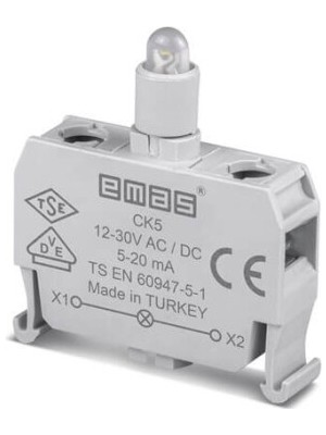 Emas Ck5 Ck5 Sinyal Beyaz Leb'li Blok 12-30 V Ac/dc