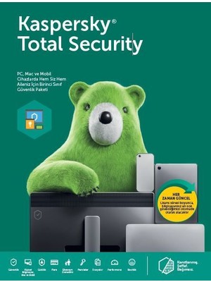 Kaspersky Total Security 1kullanıcı 1yıl