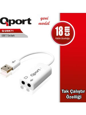 Qport Q-USK71 USB To 7.1 Ses Kartı