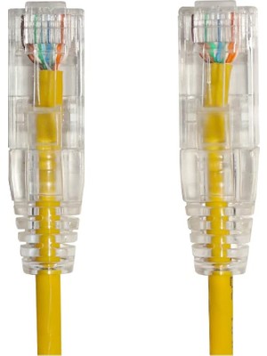 Ager AC-602-0015 15CM Utp Slım Cat6 Patch Kablo Sarı Cu, Lszh Awg 28