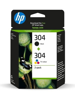 Hp 3JB05AE (304) Sıyah/uc Renklı 2lı Paket Murekkep Kartusu