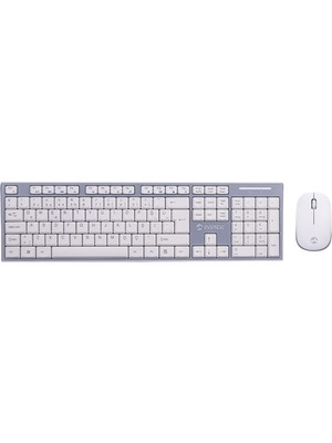 Everest KM-6063 Beyaz/gri Kablosuz Q Multimedia Klavye + Mouse Set