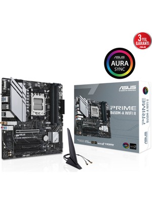 Asus Prıme B650M-A Wıfı Iı Am5 Ddr5 6400(OC) HDMI Dp M.2 Usb3.2 Bt Gbit Matx