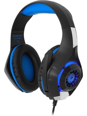 Gamemax FHP-G1460B Stereo USB 3.5mm Jack LED Aydınlatma Siyah/mavi Gaming Mikrofonlu Kulaklık