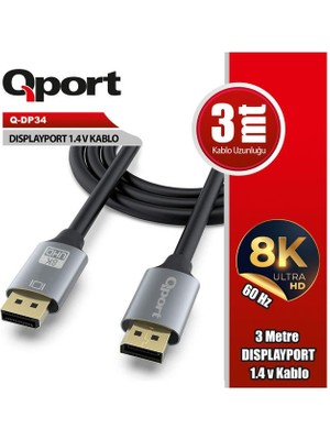 Qport Q-DP34 1.4V Dısplay Kablo 3m