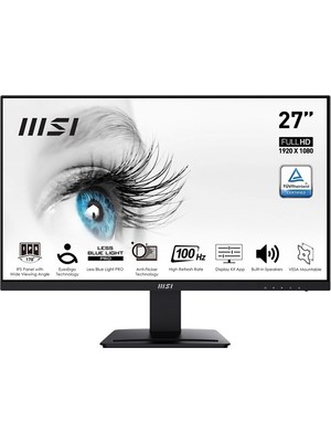 Msı 27" IPS MP273A 1ms 100HZ HDMI Ev Ofis Monitörü 1920X1080