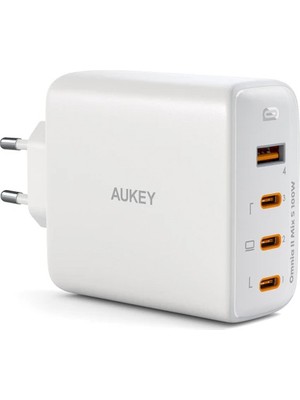 Aukey PA-B7S-WH 100W Dört Bağlantı Noktalı Pd Gan Duvar Şarj Cihazı