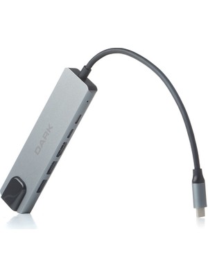 Dark USB 3.2 Gen 1 Type-C To Ethernet/hdmı/usb 3.0/ Pd ÇEVIRICI[DK-AC-U31X47