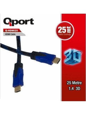 Qport Q-HDMI253 25METRE HDMI Kablo 2.0 4K Altın Uç