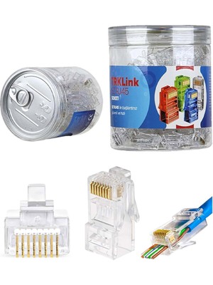 Trklink Ez RJ45 Konnektör (Şeffaf) 100 'lü Paket Yeni Nesil