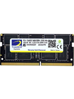 Twinmos Sodimm 16GB 3200MHZ Ddr4 Kutulu Notebook Bellek (MDD416GB3200N)