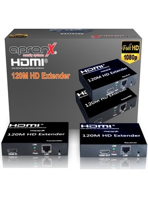 Apronx APX-120M-B CAT5E/CAT6 120M Fullhd 1080P 3D HDMI Extender