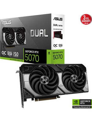 Asus DUAL-RTX5070-O12G RTX5070 12GB Gddr7 192BIT 3xdp/1xhdmı