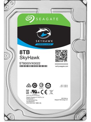 Seagate Skyhawk 8 Tb 256MB 5400RPM Sata3.0  7/24 Dvr,nvr Için Güvenlik HDD