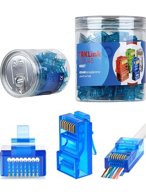 Trklink Ez RJ45 Konnektör (Mavi) 100 'lü Paket Yeni Nesil