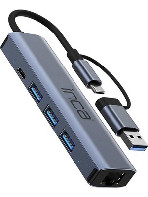 Inca Iutp-5t Gigabit USB Çoklayıcı USB 3.0,typec Ethernet