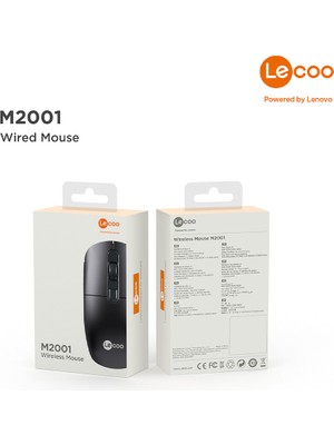 Lenovo Lecoo M2001 USB Kablosuz Mouse Siyah