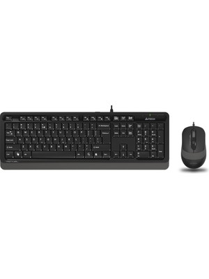 A4 Tech F1010 Q USB Gri Kablolu Klavye Mouse Set