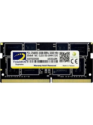 Twınmos 32GB Ddr4 3200MHZ Notebook Ram Value MDD432GB3200N