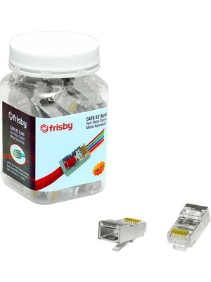 Frısby Cat6 Ez FNW-RJ4532N RJ45 100LÜ Paket Metal Konnektör (Yeni Nesil)